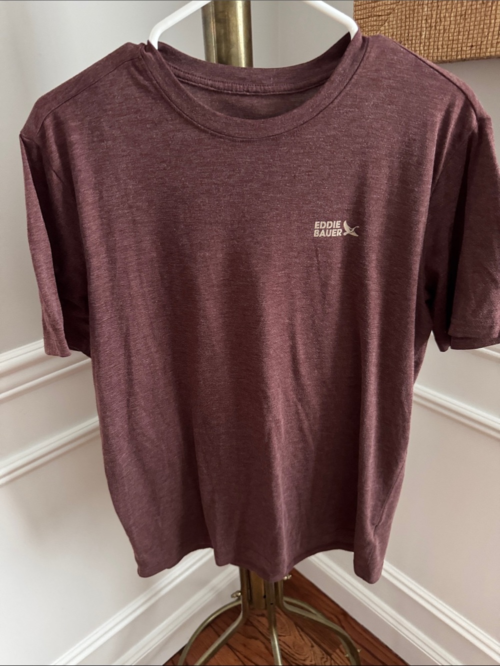 Eddie Bauer Men's Heathered Plum Short Sleeve Crew Tee